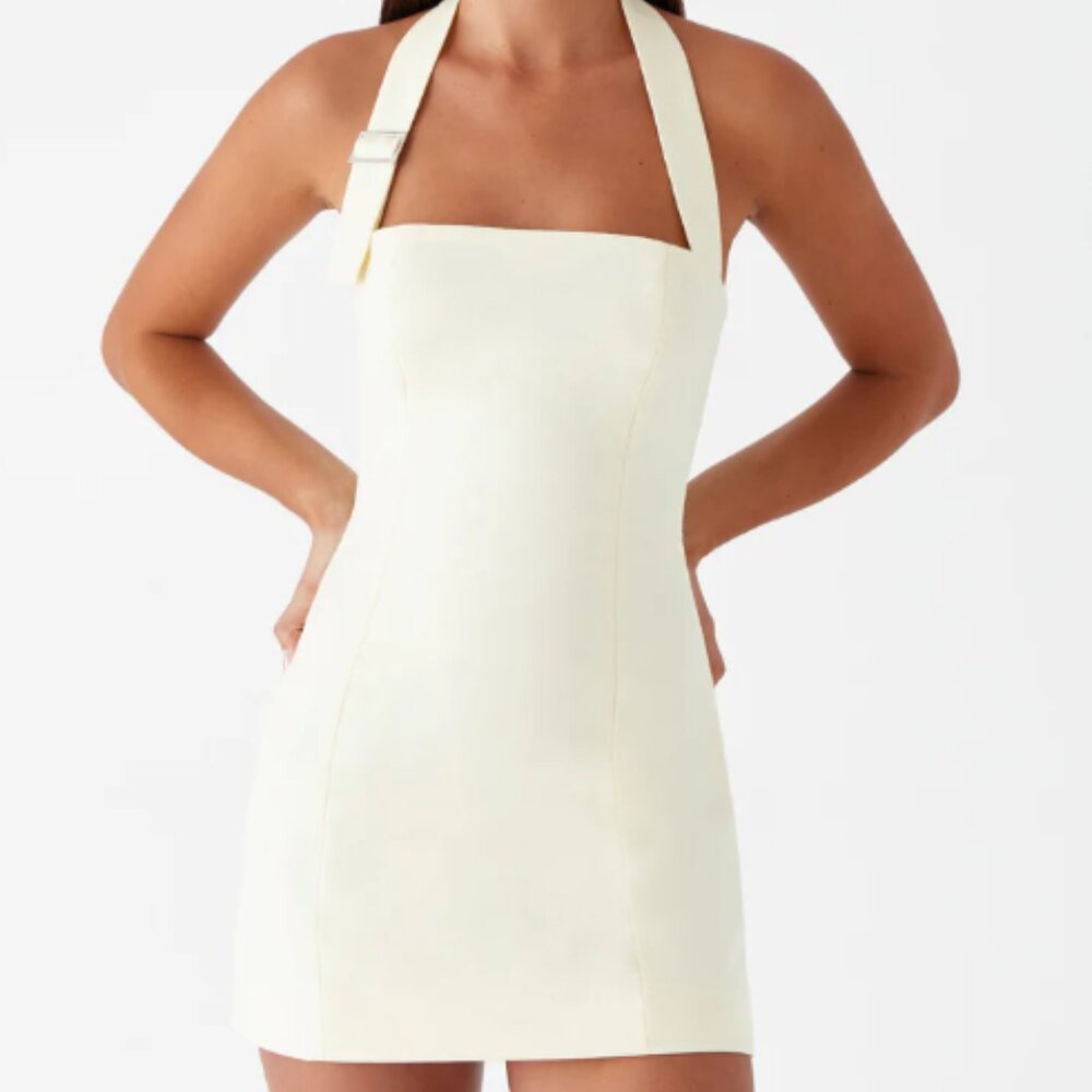 NWT Peppermayo Bianca Halter Dress in Yellow (US 2)